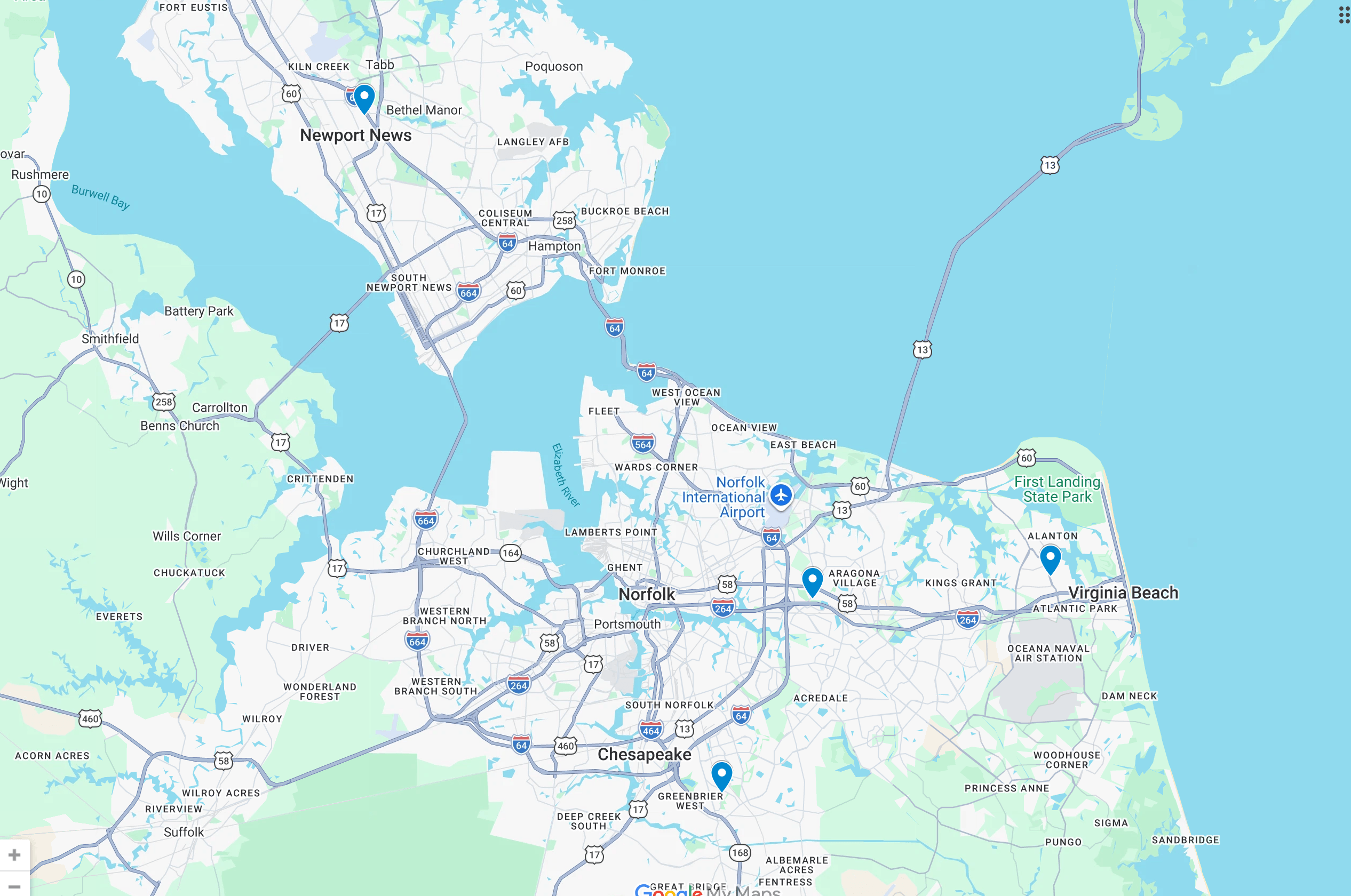 Map of Gyn Wellness Center locations