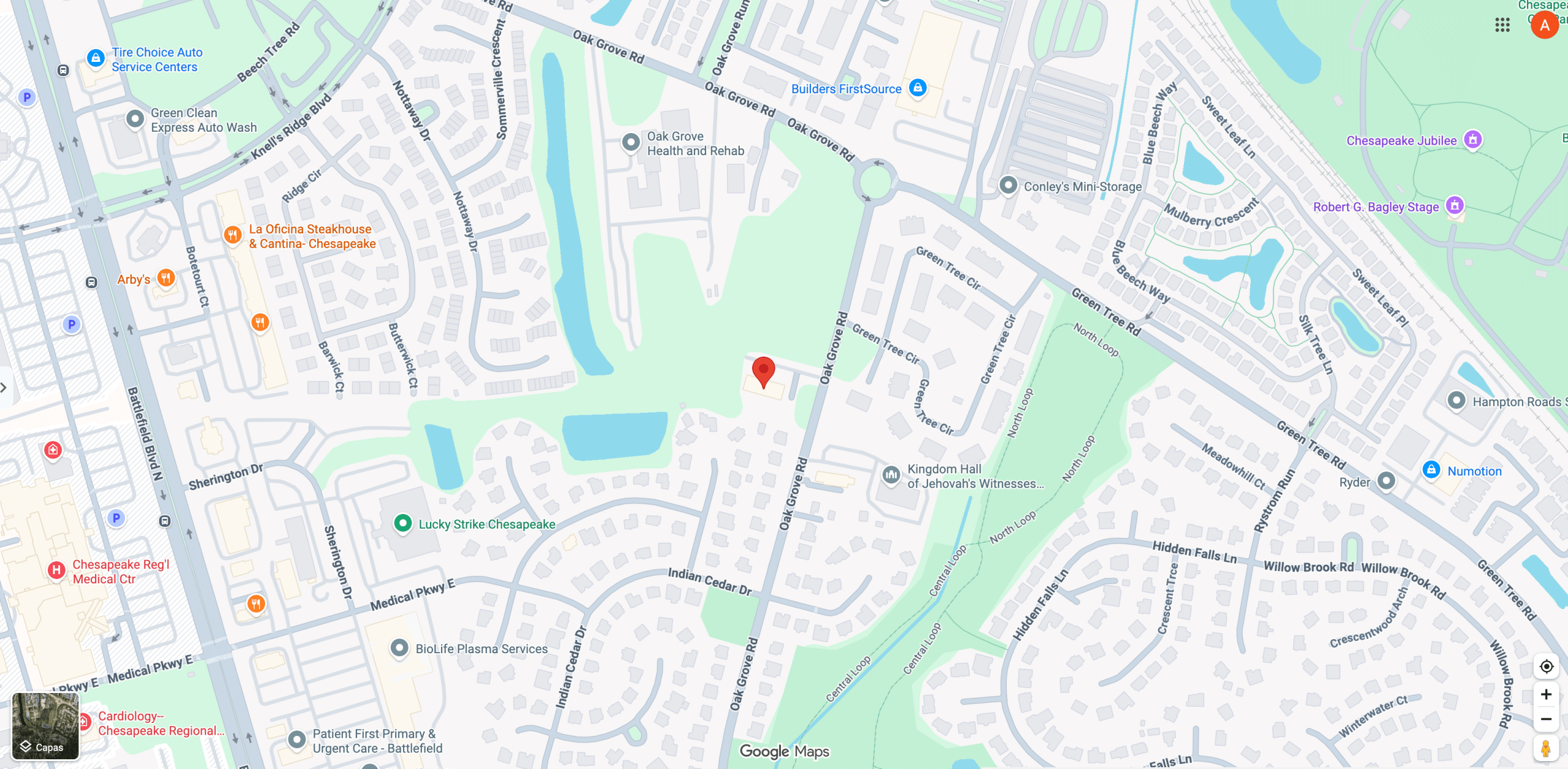 Map of Gyn Wellness Center Chesapeake