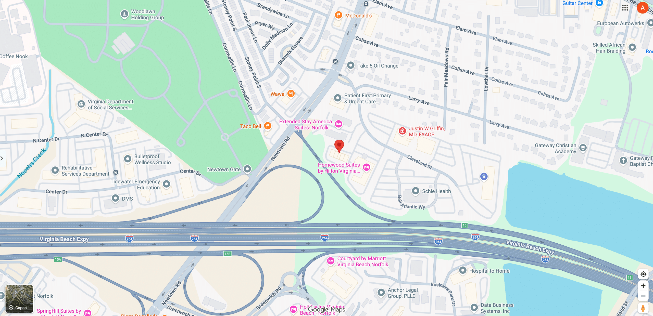 Map of Gyn Wellness Center Virginia Beach
